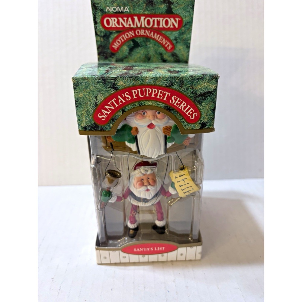 Vintage 1989 NOMA Ornamotion Santa's Puppet Series Ornament TESTED